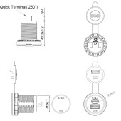 Nabíječka USB-A & USB-C vestavná, QC3.0, PD 3.0 MY1298