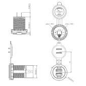 Nabíječka USB-A 2x, vestavná, 5V, 4.2A MY1248