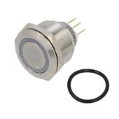 Spínač impulsní s LED podsvícením, zelený, 19mm SW IMP