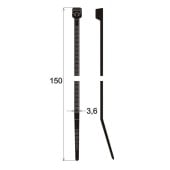 Stahovací pásky 150 x 3,6 mm (100 ks)