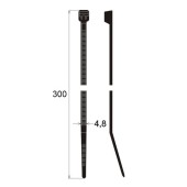 Stahovací pásky 300 x 4,8 mm (100 ks)