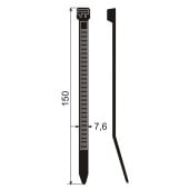 Stahovací pásky 150 x 7,6 mm (100 ks)