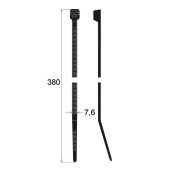 Stahovací pásky 380 x 7,6 mm (100 ks)