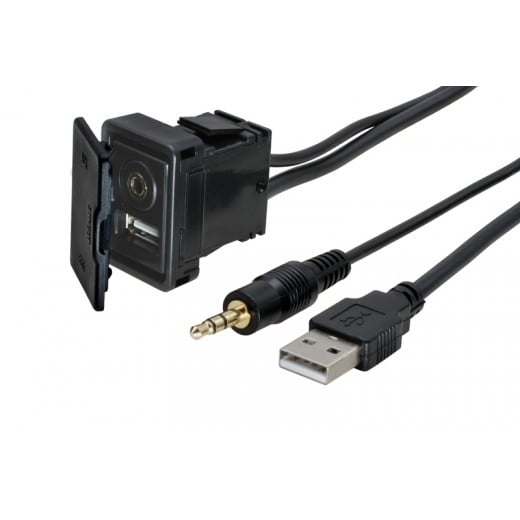 USB + JACK zásuvka s kabelem