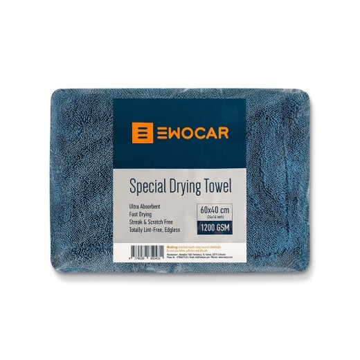 Sušicí ručník Ewocar Special Twisted Loop Drying Towel - Blue (40 x 60 cm)