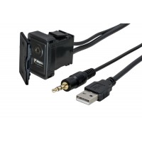 USB + JACK zásuvka s kabelem